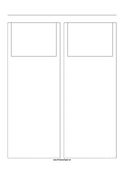 Storyboard with 2x1 grid of 4:3 (full screen) screens on A4 paper paper