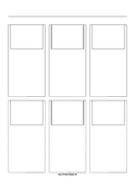 Storyboard with 3x2 grid of 4:3 (full screen) screens on A4 paper paper