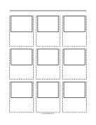 Storyboard with 3x3 grid of 4:3 (full screen) screens on A4 paper paper