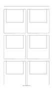 Storyboard with 2x3 grid of 4:3 (full screen) screens on legal paper paper