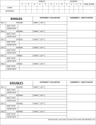 Tennis Score Sheet paper