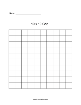10 By 10 Grid Paper