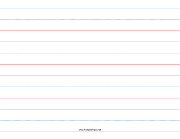 1 3/8 Rule, 11/16 Dotted, 11/16 Skip Handwriting Paper in Landscape Orientation Paper