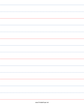 1 3/8 Rule, 11/16 Dotted, 11/16 Skip Handwriting Paper in Portrait Orientation Paper