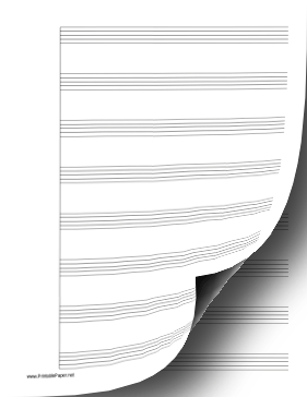 1 System of 8 Staves Music Paper Paper