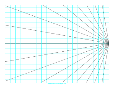 Perspective Grid - 1 point right - landscape Paper