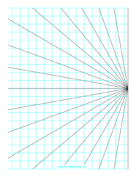 Perspective Grid - 1 point right - portrait Paper