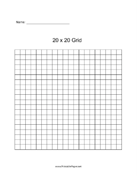 20 By 20 Grid Paper