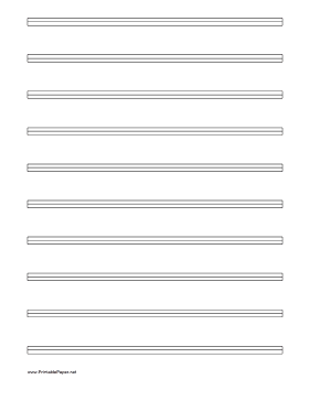 3-line Tablature Paper Paper