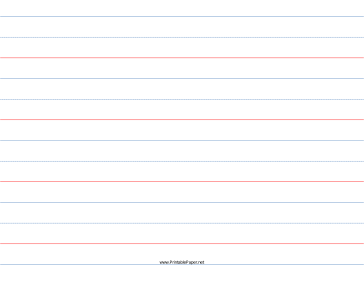 1 1/4 Rule, 5/8 Dotted, 5/8 Skip Handwriting Paper in Landscape Orientation Paper