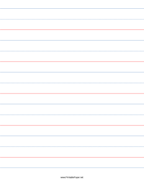 1 1/4 Rule, 5/8 Dotted, 5/8 Skip Handwriting Paper in Portrait Orientation Paper