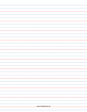 5/8 Rule, 5/16 Dotted, 5/16 Skip Handwriting Paper in Portrait Orientation Paper