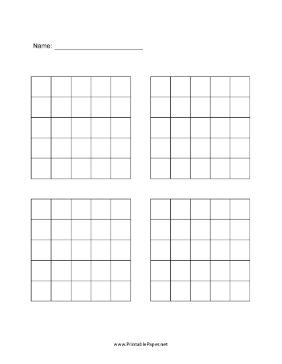 5 By 5 Grid Set Paper