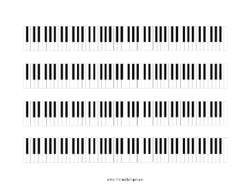 88 Key Piano Diagram Paper