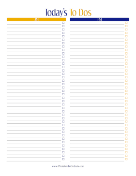 AM PM Checklist Paper