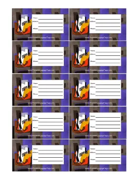 Abstract Luggage Tag Paper