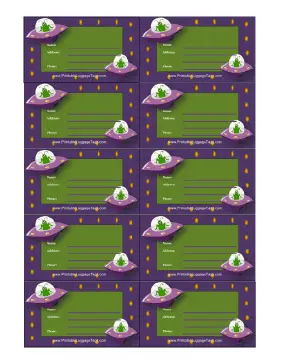 Aliens Luggage Tag Paper
