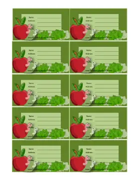Apples And Worms Luggage Tag Paper