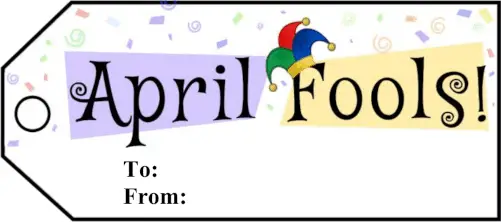 April Fools Gift Tags Paper