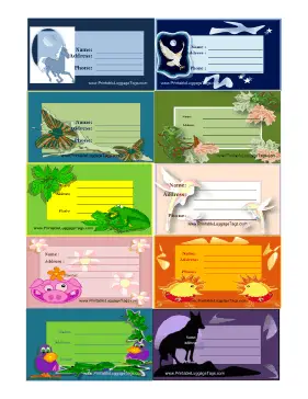 Assorted Animal Luggage Tags Paper