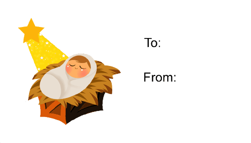 Baby Jesus with Star (white background) Paper