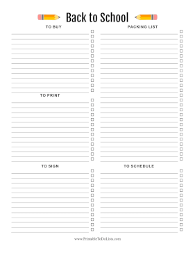 Back To School To Do Paper