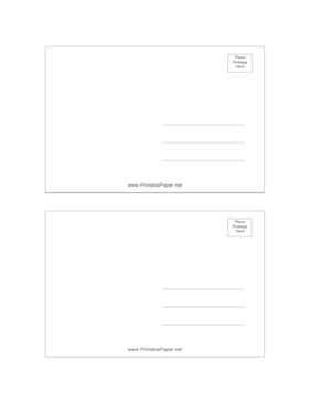 Horizontal Back of Postcard Paper
