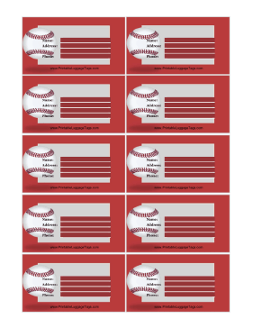 Baseball Luggage Tag Paper