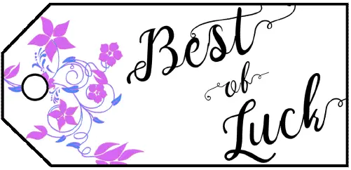 Best Of Luck Flowers Gift Tag Paper