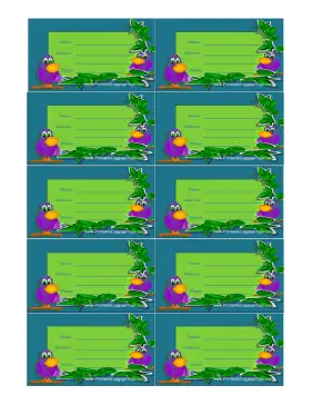 Birds Luggage Tag Paper