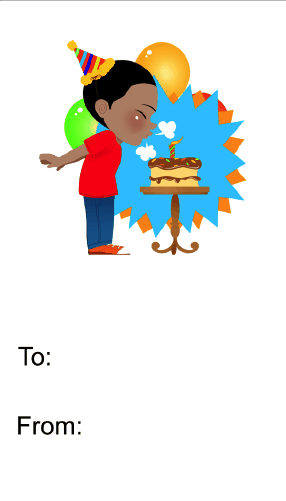 Birthday Boy Cake Candle (no background) Gift Tag Paper