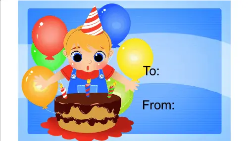 Birthday Boy Cake Candles Gift Tag Paper
