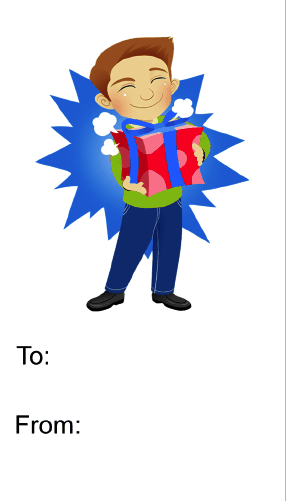 Birthday Boy Present (no background) Gift Tag Paper