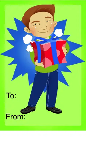 Birthday Boy Present Gift Tag Paper