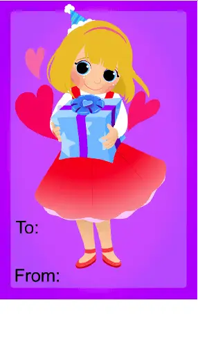 Birthday Girl Present Gift Tag Paper