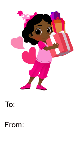 Birthday Girl Presents (no background) Gift Tag Paper