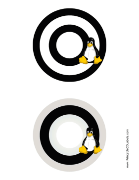 Black And White Linux CD-DVD Labels Paper
