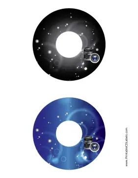 Black Blue Lenses Photography CD-DVD Labels Paper