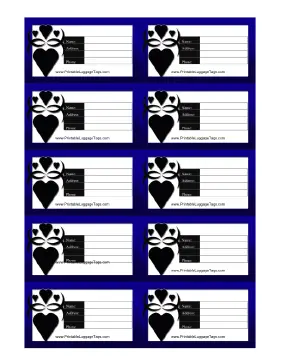 Black Hearts Luggage Tag Paper