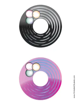 Black Pink Filters Photography CD-DVD Labels Paper