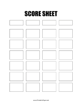 Blank Basic Score Sheet Paper