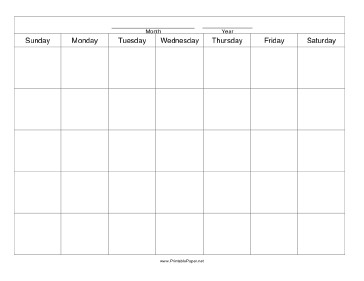 Calendar Template Paper