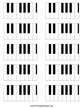Blank Piano One Octave Paper
