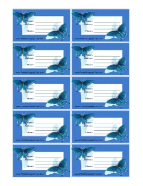 Butterflies Luggage Tag Paper