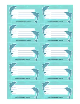 Dolphins Luggage Tag Paper