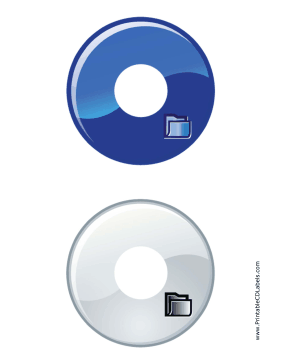 Blue Gray Folder Backups CD-DVD Labels Paper