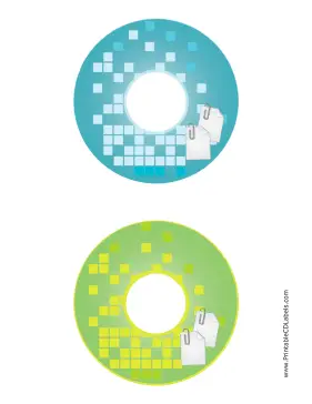 Blue Green Paperclip Backups CD-DVD Labels Paper