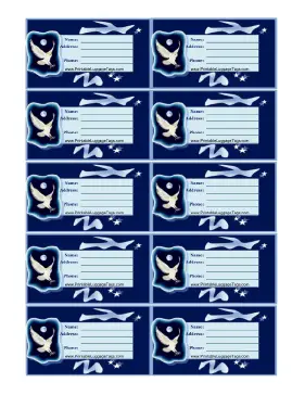 Blue Night Owl Luggage Tag Paper