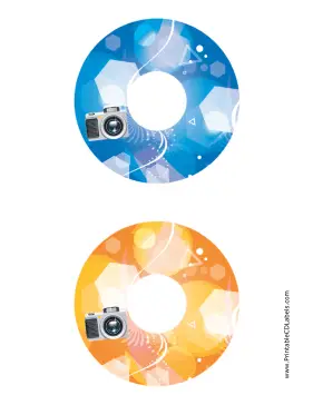 Blue Orange Camera Photography CD-DVD Labels Paper