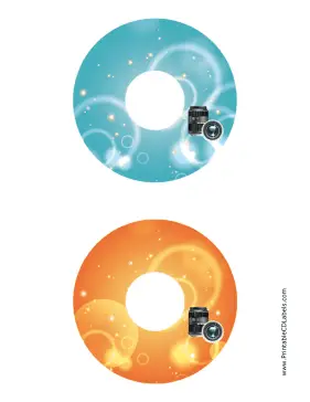 Blue Orange Lenses Photography CD-DVD Labels Paper
